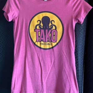 Bella Canvas Magenta Tee with Octopus Graphic